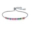 Fornecimento ao vivo moda simples popular novo jardim garra de zircão puxar pulseira: Platina Diamante Branco 3.0-24
