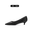 Zapatos de Trabajo para Mujer, Zapatos de Tacón Bajo Ol Profesionales, Tacón Delgado, Tacón Medio, Tacón Alto, Nuevo Estilo Otoño 2026, Tacón Delgado, Zapatos de Etiqueta de Gamuza Negra
