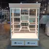Vitrina para pan blanco, vitrina para pasteles de cumpleaños, vitrina de muestras personalizada, vitrina dorada, vitrina de hierro forjado y madera maciza