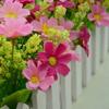 Cerca de Flores Simuladas Set de Plantas Verdes Flor Falsa Orquídea Saltarina Crisantemo Pequeña Flor Verde Rosa Diamante Decoración de Oficina Bonsái