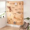 Placa Perfurada Plataforma de Salto Estrutura de Escalada para Gatos Montada na Parede Cápsula Espacial Cama para Gatos Prateleira para Gatos Parede Madeira Sólida Escada de Escalada para Gatos Plataforma de Salto