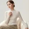 Suéter de lana de cuello medio para mujer, nuevo suéter corto de moda, capa base sin costuras ajustada