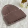 Gorro de Moda, Gorro de Punto de Piel de Conejo, Logo Personalizado, Gorro de Lana de Invierno, Cálido, Adecuado para Caras Redondas, Hace que la Cara Parezca Más Pequeña, para Hombres y Mujeres