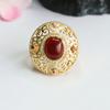Anillo de Ámbar Natural Guan Yu Ámbar de Sangre Anillo Abierto Joyería Vintage Fábrica Venta al por Mayor Dropshipping S4051005L