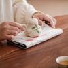 Toalla de té de gamuza engrosada Nueva toalla de trapo absorbente para mesa de té Juego de té Kung Fu Accesorios para ceremonia del té Impresión a color Caqui