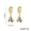 Brincos femininos criativos nicho textura retrô cheios de flores de zircônia incrustadas brincos de temperamento fashion fornecimento atacado