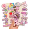 2023 Nuevo Lindo Oso Fresa Pasador Estrella Rocío Pasador Set Infantil Pinza para Flequillo Pinza para Cabello Roto de Niñas