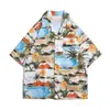 Camisa floral vintage estilo Hong Kong de manga corta con diseño estilo hawaiano tailandés Sense Duffian, elegante camisa holgada para hombres y mujeres