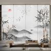 Nueva Cortina Divisoria Chinoiserie, Cortina Transparente, Fondo Eléctrico Inteligente Ajustable para Entrada de Sala de Estar, Estor Decorativo