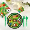 Mm252 Basquete Futebol Rugby Baseball Aniversário Feriado Louça para Mesa 8 Pessoas Conjunto de 4 Peças Prato de Papel Guardanapo de Papel