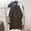 Casaco de Lã Dupla Face Outono e Inverno para Mulheres, Gola Alta Estilo Hepburn, Casaco de Lã com Cadarço, Casaco de Cashmere para Mulheres Atacado