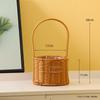 Embalagem de Presente Portátil Cesto de Flores Pequeno de Bambu Tecido à Mão Cesto de Vime para Armazenamento Vaso de Flores Portátil Cesto para Arranjo de Flores Frescas