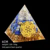 Transfronterizo 6cm Cristal Natural Letra Dorada Adorno Decorativo de Escritorio para el Hogar Pirámide de Resina para Chakra Yoga Meditación