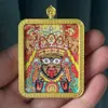 Pintado à Mão Dourado Raposa de Nove Caudas Espírito da Raposa Thangka Pingente Buda Amuleto Colar Caixa Gawu Guanyin Zaki Lamu Thangka