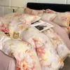Novo Modelo 2026 Tecido 100% Liocel Tencel Algodão Estampado Digitalmente Conjunto de Quatro Peças de Roupa de Cama de Luxo de Alta Qualidade