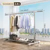 Cabide de Roupas de Aço Inoxidável de Chão Dobrável para Interior Casa Varanda Quarto Varal Retrátil para Secar Roupas e Colchas