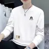 Sudadera con estampado para estudiante joven, cuello redondo, manga larga para hombre, otoño e invierno, marca de moda ins, holgada, gruesa, casual, camiseta base