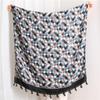 Bufanda tejida de algodón y lino a cuadros pequeños para mujer, otoño e invierno, cálida, a la moda, para viaje y playa.