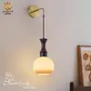 Lámpara colgante creativa de estilo medieval retro para mesita de noche de dormitorio, lámpara colgante de estilo simple color crema para mesa de comedor de bar de comedor