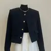 Chaqueta de Primavera Estilo Fat Xiaoxiang Primavera y Otoño Francés Nuevo Estilo 2025 Negro Fluido Elegante Estilo Corto Socialité