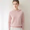 Sudadera con capucha de cachemira 2026 Otoño/Invierno Nuevo estilo Prenda de una línea de 12 puntos Tejido 100% cachemira pura para mujer