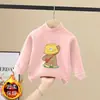 Camiseta Térmica de Fleece com Gola Alta Meia-Manga Nova para Outono e Inverno para Meninos Camada Base Quente Top Casual para Meninos Crianças Médias e Grandes Tendência