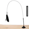 Juguete de caña para gatos de suelo con base de alambre de acero, nueva cabeza de repuesto de plumas duradera, resistente a las mordidas