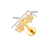 Joyería para Piercing Henson G23/F136 de Titanio con Tornillo de Cereza Incrustado de Circonita Stud para Labio Stud para Cartílago Auricular Joyería para Piercing