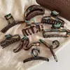 Pinza para el pelo de pintura al óleo retro estilo coreano pintada a mano, una pinza de tiburón sofisticada y elegante para la parte trasera de la cabeza, accesorio para el cabello