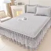 Juego de Tres Piezas Falda de Cama Estilo Princesa de Látex Mate Verano 2026 Nuevo Colcha de Encaje de Verano Sábana con Borde de Falda