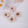 Flor Pequena de Tecido Flor de Lã Crochê à Mão Acessórios de Cabelo Acessórios DIY Acessórios de Roupa Saia Decorações de Flores Pequenas