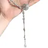 Colar com Franja em Y de Camélia Estéreo de Diamante Completo Estilo Tweed Luxo Acessível Nicho Elegante Corrente para Clavícula Acessórios de Alta Qualidade