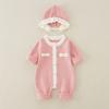 Roupas de Tricô Rosa e Vermelhas Estilo Primavera para Bebê, Macacões para Recém-Nascidos, Roupas para Engatinhar, Conjuntos de Primavera para Meninos e Meninas