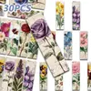 30 Piezas de Marcapáginas de Flores Retro DIY Creativos Cuadrados de Papel Coloridos Marcadores de Libros Tarjeta de Anotación para Lectura de Libros Clips para Libros