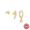 Pendientes de pétalos de lujo con luz de diamante en plata esterlina S925, ideales para combinar con Europa y América, muy populares entre los compradores de Europa y América.
