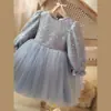 Vestido Infantil de Manga Larga Transfronterizo con Lentejuelas para Niña Bebé Vestido de Princesa para Anfitrión de Coro Vestido de Dama de Honor Floral Europeo y Americano Aliexpress