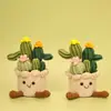 Bestseller transfronterizo: Plantas en maceta de cactus y suculentas, plantas verdes artificiales, plantas pequeñas tejidas a mano en maceta, bonsái que trae fortuna