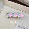 Presilha de Bico de Pato de Liga com Strass em Formato de Coração Coreana Grampo Colorido de Strass Doce Resistente Acessório de Cabelo Lateral Venda por Atacado