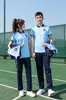 Traje de Uniforme Escolar de Primavera y Otoño Ropa Deportiva Escuela Secundaria Camiseta de Manga Larga Estilo Universitario Traje de Clase Conjunto de Tres Piezas