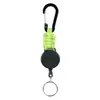 Dispositivo antirrobo retráctil de cuerda trenzada de colores para escalada al aire libre, llavero retráctil de cuerda trenzada engrosada