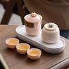 Conjunto de Chá para Viagem Conveniente Conjunto de Chá Kung Fu terno Viagem ao Ar Livre Copo Expresso Flor Rosa Bule Antiescaldante