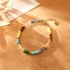 Colar Colorido de Pedra Natural Estilo Boêmio, Alto Padrão, Moderno, Simples, Corrente para Clavícula Estilo Casual Dopamina para Férias