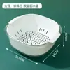 Lavabo multifuncional de doble capa para el hogar con diseño de separación interna y externa para lavar y escurrir verduras en un solo paso, transparente