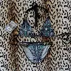 Traje de baño bikini triangular con cordones y estampado degradado, moda de playa transfronteriza, colección de bikinis estilo punk Y2k