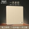 Delixi Socket de Interruptor Ultradelgado Panel de Enchufe Grande Plano Enchufe Dorado Marco de Acero Dorado Shisha Panel Simple 86