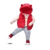 Amazon Otoño 2026 Ropa para Niños Chaleco Ligero con Capucha de Algodón Relleno con Diseño de Orejas para Bebés, Hombro Ancho, Color Caramelo, para Niños Pequeños y Niños Pequeños