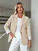 2026 Moda europea y americana transfronteriza Amazon para mujer nuevo elegante solapa un solo botón color liso manga larga blazer