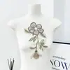 Patches Bordados com Lantejoulas e Renda Feitos à Mão, Patches de Tecido Floral com Miçangas Tricolores, Acessórios de Decoração para Roupas DIY