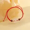 Pulseras de Pareja con Hebilla de Paz de Cinabrio Tejidas a Mano, Pulseras Sencillas de Amistad para Mujer, Joyería de Regalo Festivo de Paz y Alegría