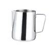 Jarra para latte art sem bico em aço inoxidável 304 com escala de medição, jarra espessa para latte art de café, cafeteira jarra para espumar leite